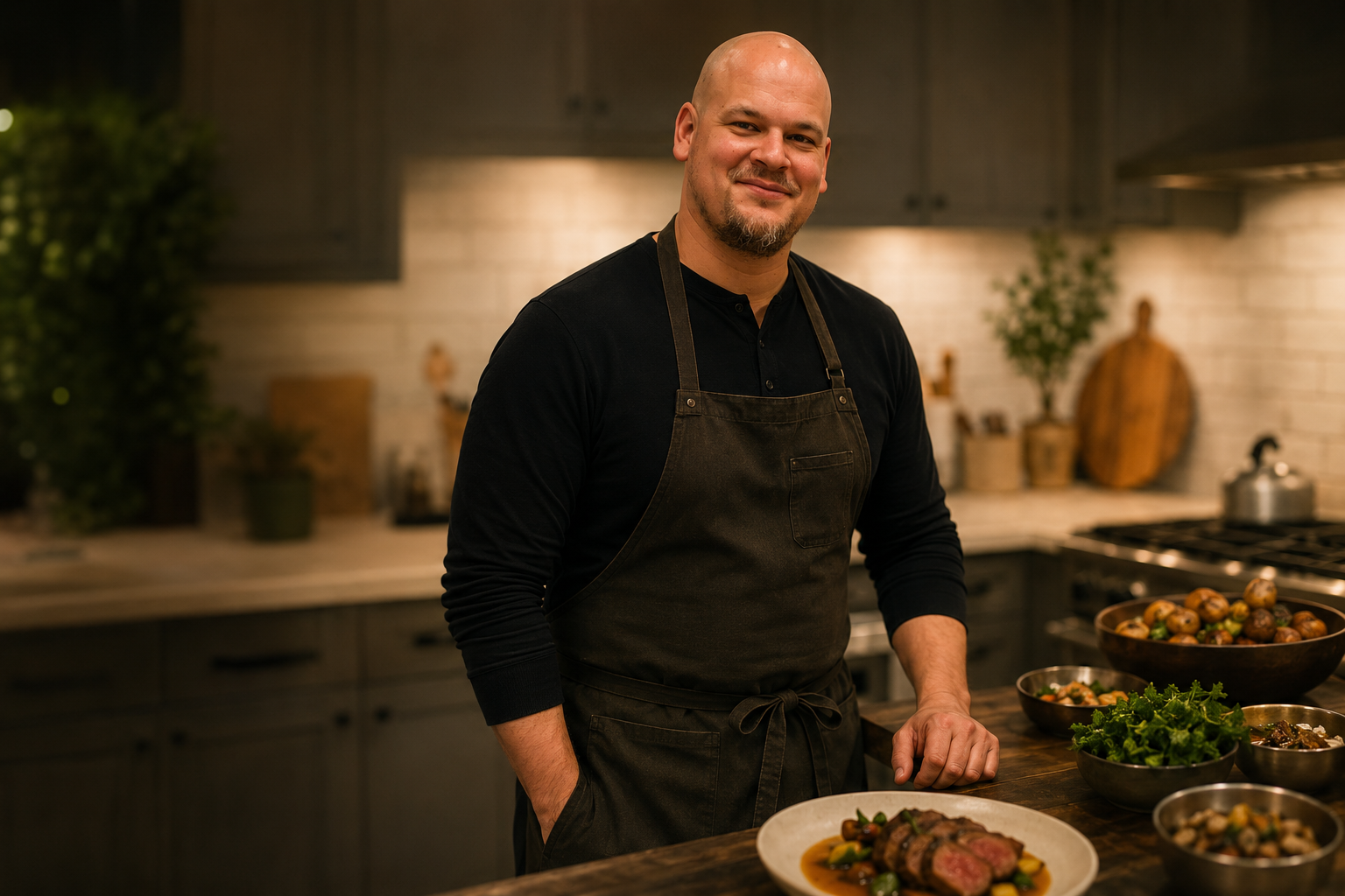 Chef Taylor in his kitchen